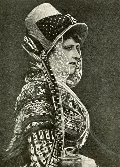 Milkmaid Prints: Milkmaid in special costume and bonnet, Belgium