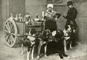 Churn Prints: Milkwoman with government inspector, Belgium