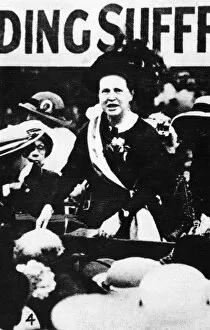 Votes Collection: Millicent Fawcett speaking at end of pilgrimage march, 1913