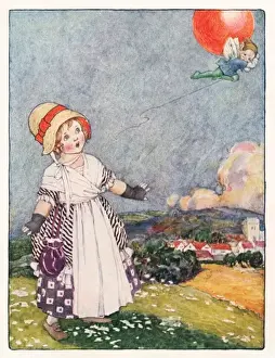 Millicent Sowerby. Flies off on balloon