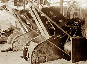 Milling cloth in a woollen mill in Bradford