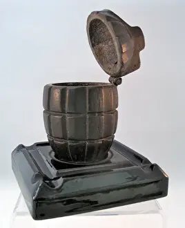 Mills hand grenade made as an ink stand