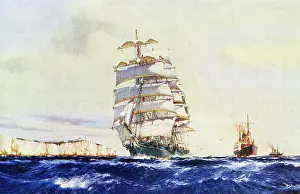 Clipper Prints: Miltiades, British clipper, painting by Jack Spurling