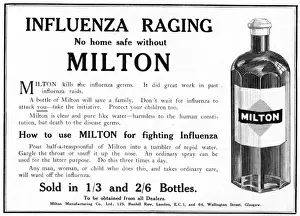 Milton Prints: Milton influenza advertisement, 1919