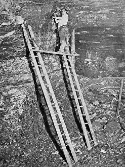 Seam Prints: Miner working a high seam Victorian period