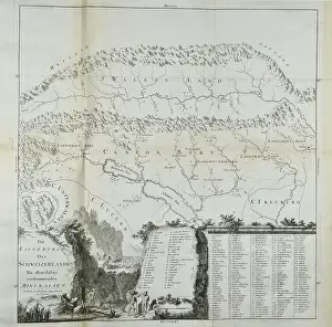 Gottlieb Prints: Mineral map of Switzerland (Gruner 1770)