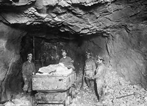 Miners Prints: Miners loading a mine car in a coal mine in America