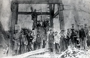 Pembrokeshire Collection: Miners and owner, Hook Colliery, Pembrokeshire, South Wales