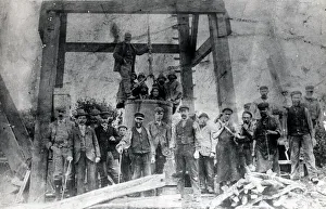 Coal Mining Collection: Miners and owner, Hook Colliery, Pembrokeshire, South Wales