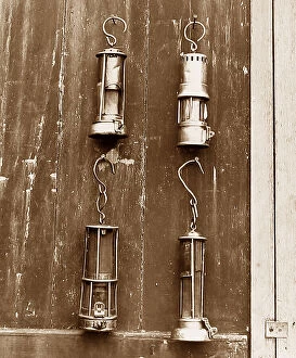 Mines Collection: Miners safety lamps Victorian period