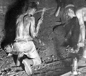 Wales Gallery: Miners working at the coalface, South Wales