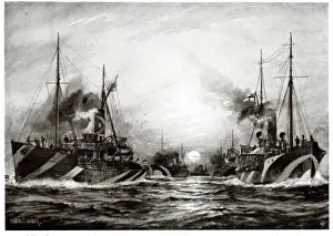 Sweeping Prints: Minesweepers in the North Sea, WW1
