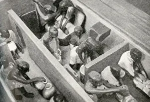 Miniature bakery and brewery found during excavation, Egypt