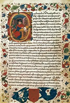 Knowledge Prints: Miniature with capital letter depicting Inigo Lopez de Mendo