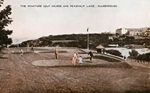 Miniature golf course and Peasholm Lake, Scarborough