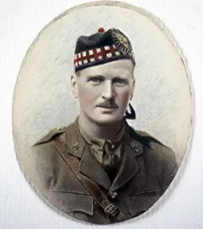 Territorial Prints: Miniature portrait of an Officer of the Royal Scots, WW1