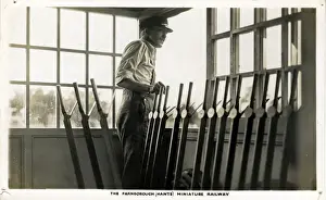 Miniature Railway Signal Box Interior, Farnborough, England