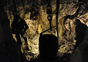 Images Dated 2nd January 2013: Mining. Drilling with a jackhammer. Diorama. Deutsches Muse