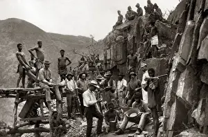 Mining - workers at the face, South Africa, circa 1888