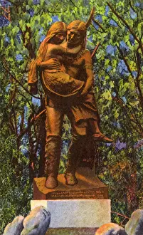 Hiawatha Prints: Minneapolis, Minnesota, USA - Hiawatha and Minnehaha Statue