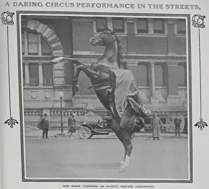 Stunts Collection: Minnie Thompson, Dallas cowgirl in New York
