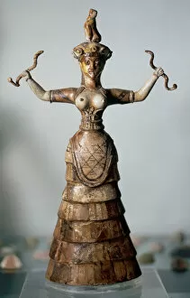Idol Collection: Minoan Art. Crete. The younger snake goddess, from the palac