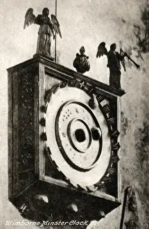 Minster Prints: The Minster Clock, Wimbourne, Dorset