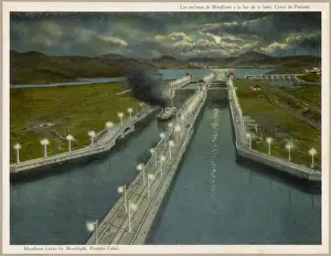 Miraflores Prints: Miraflores Locks Night