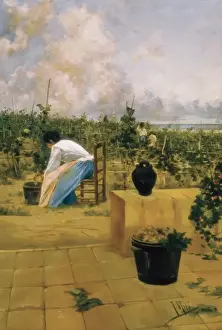 Joaquim Prints: MIRO I ARGENTER, Joaquim de (1849-1914). Grapeharvest