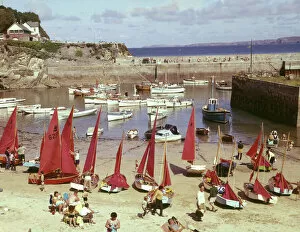 Sail Collection: Mirror dinghies at Newquay, Cornwall