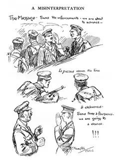A Misinterpretation by C. Frampton, WW1 cartoon