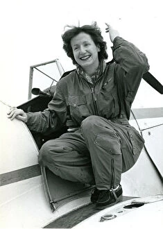 Miles Collection: Miss A. A. Windle who flew Miles Magister, G-AKUA, and Wh?