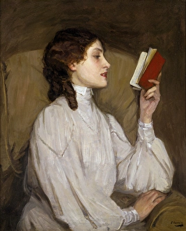 Latest Fine Art Gallery: Miss Auras: The Red Book, by Sir John Lavery