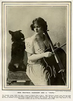 Cellist Gallery: Miss Beatrice Harrison playing the Cello