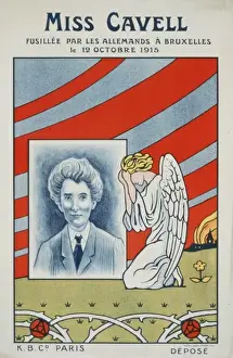 Octobre Prints: Miss Cavell fusillee par les Allemands e Bruxelles le 12 oct