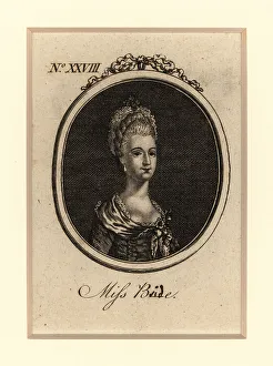 1770s Prints: Miss Elizabeth Bride, English actress and dancer. died 1826