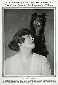 Boulogne Prints: Miss Flora Petersen, a canteen-worker (and dog), WW1