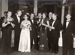 Wilbur Prints: Miss Florence Barwood, in white, talking to John Stack