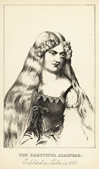 Memoirs And Anecdotes Prints: Miss Harvey, the Beautiful Albiness, Regency era