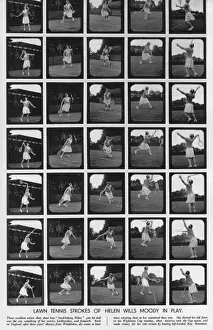 Sportswomen Prints: Miss Helen Wills Moody in action