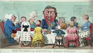 Miss Hibernia at John Bulls family dinner