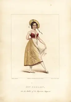 Theater Prints: Miss Lise Noblet, dancer in La Paysanne Supposee, 1822