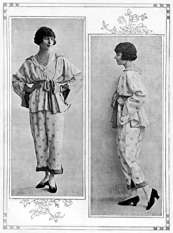 Erskine Prints: Miss Margot Erskine modelling tea pyjamas