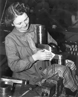 Miss May Mitchell of Pontypridd, crankshaft polisher
