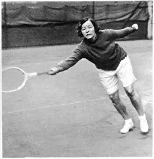 Miss Tomblin in tennis shorts