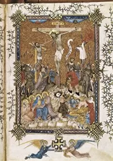 Worships Collection: Missal with scene of the Crucifixion. School of