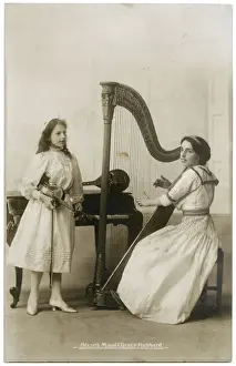 Mandolin Prints: Misses Maud and Grace Hubbard, musicians