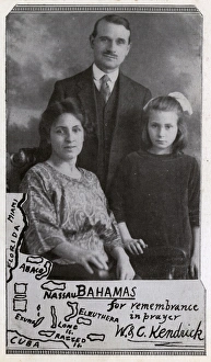 Adults Gallery: Missionary family with map of Bahamas, West Indies