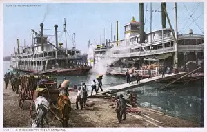 Sacks Prints: Mississippi River landing, Mississippi, USA