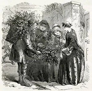Bunches Collection: Mistletoe seller 1853